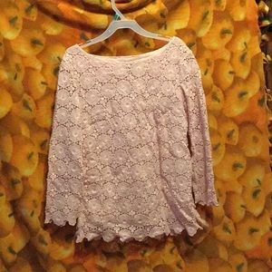 Pink lace 3/4 sleeve top.